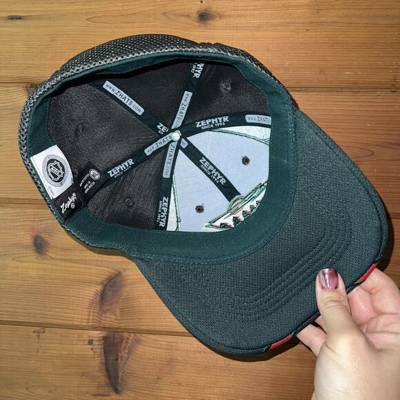Minnesota Wild Hat Cap Zephyr Stretch Fit One Size Charcoal Green NHL Hockey - Picture 2 of 3